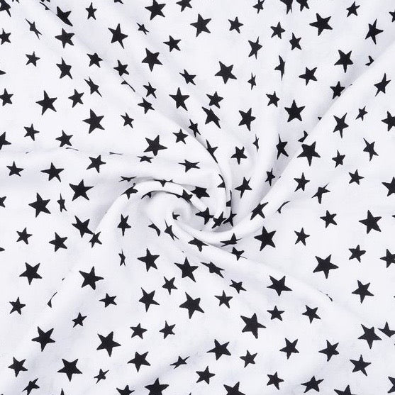 White Quirky Printed Cotton Rayon Fabric