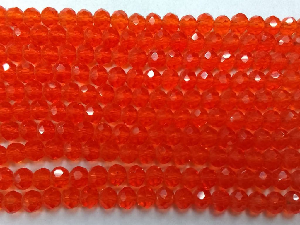 Orange Tyre Crystal Glass Beads