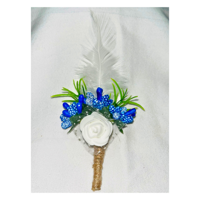 Multicolor Faux Feather Flower Brooch ( Wholesale )