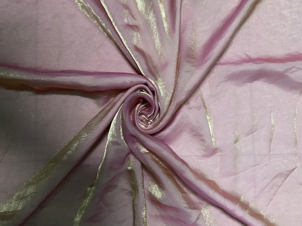 Luxuries Metalic Rose Gold Heavy Fendi Silk