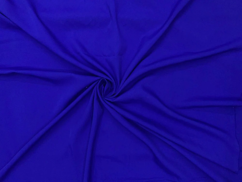 Tokiyo Cobalt Blue Plain Crepe Fabric