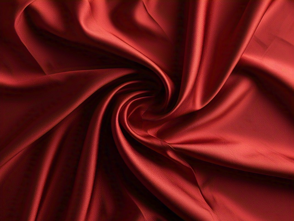 Blooming Russet Red Plain Moss Satin Fabric