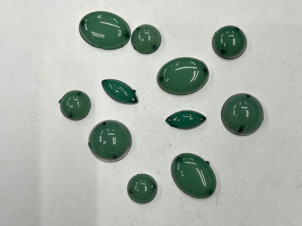 Green Assorted 2 Hole Plastic Stone