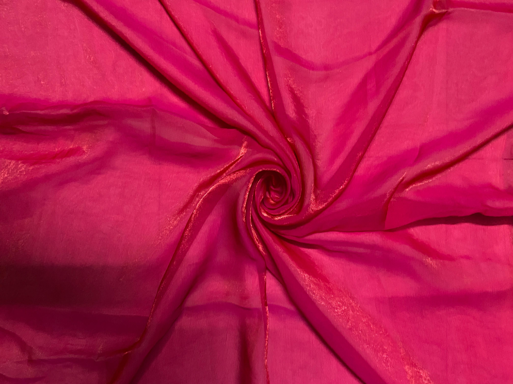 Luxuries Iridescent Fuchsia Heavy Fendi Silk