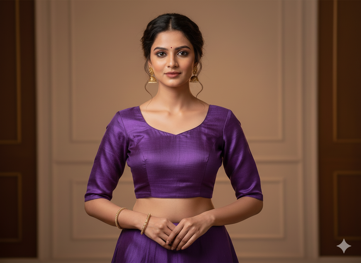 Purple Plain Bangalore Raw Silk Fabric  (Wholesale)