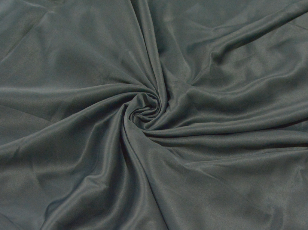 Charcoal Gray Plain Malai Satin Fabric