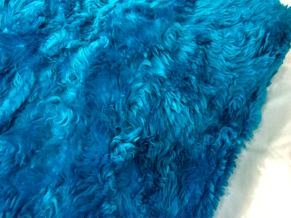 Precut of 1 Meter Deep Sky Blue Plain Faux Fur Fabric