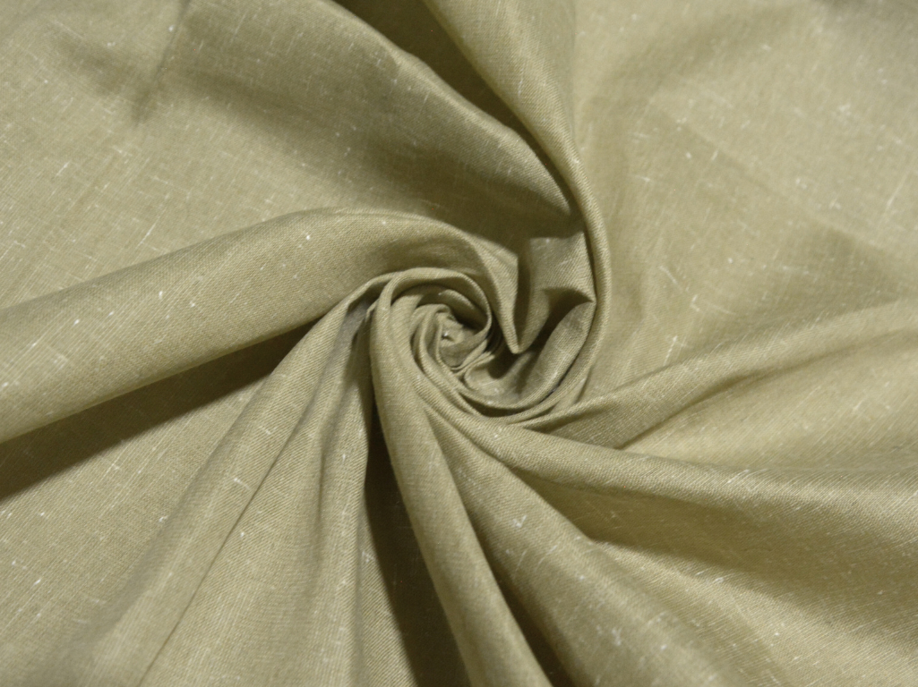 हल्का जैतून हरा सूती लिनन कपड़ा