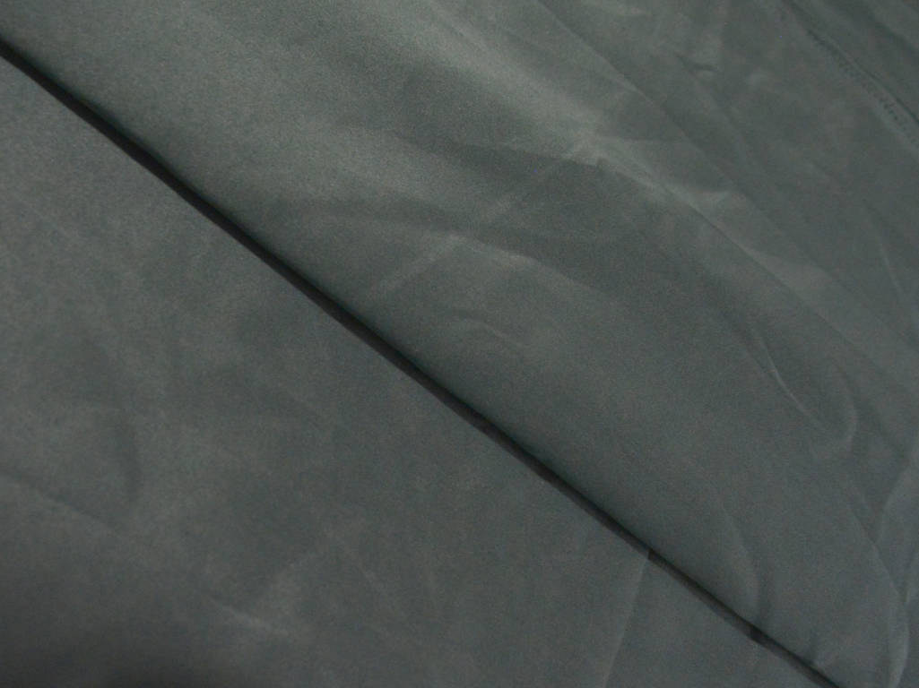 Charcoal Gray Plain Malai Satin Fabric  (Wholesale)