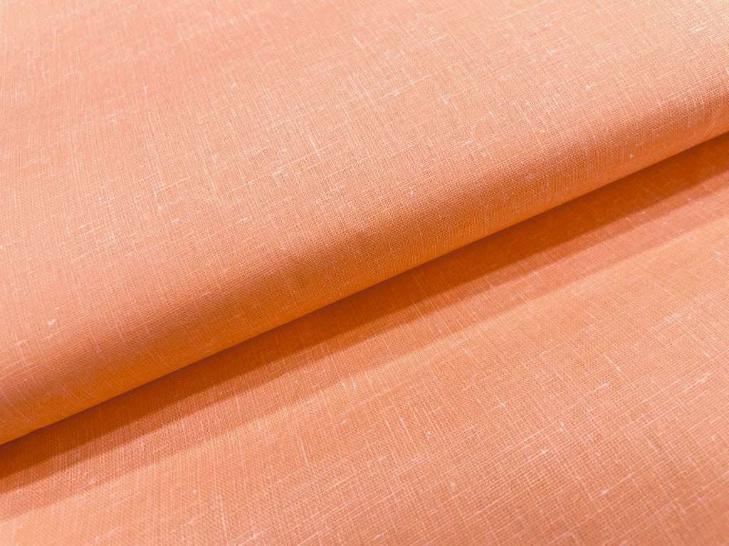 Peach Orange Plain Cotton Linen Fabric