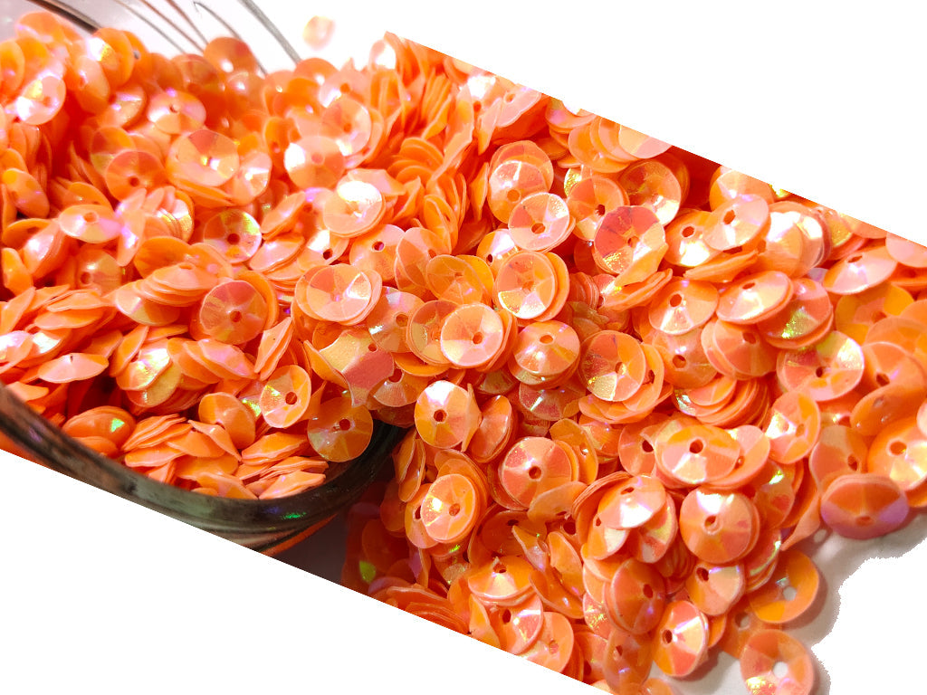 Orange Circular Plastic Sequins