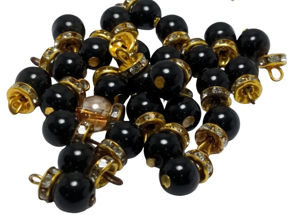 Black Spherical Loreal Glass Beads
