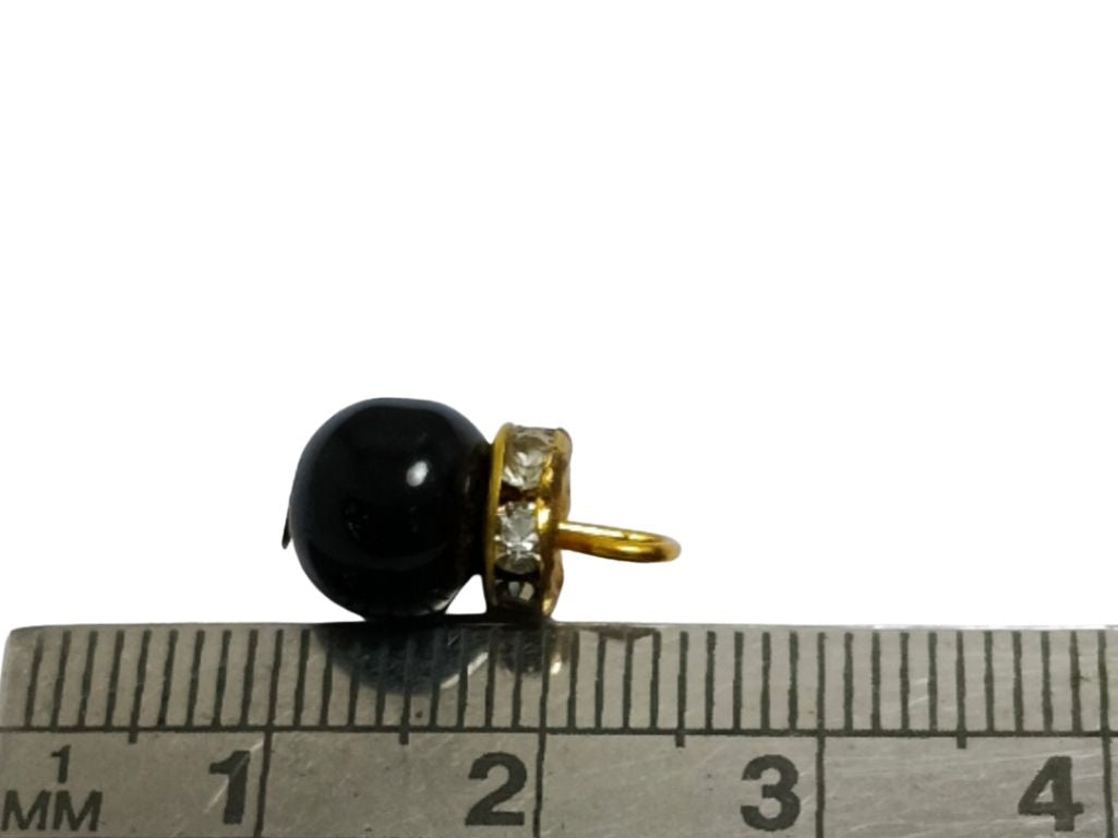Black Spherical Loreal Glass Beads