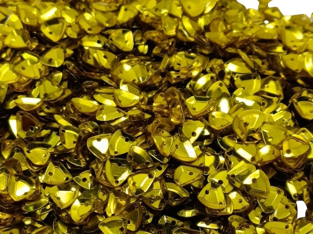 Golden Triangular One Hole Plastic Sequins