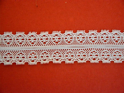 White Pattern L-62 Dyeable Cotton Crochet Lace