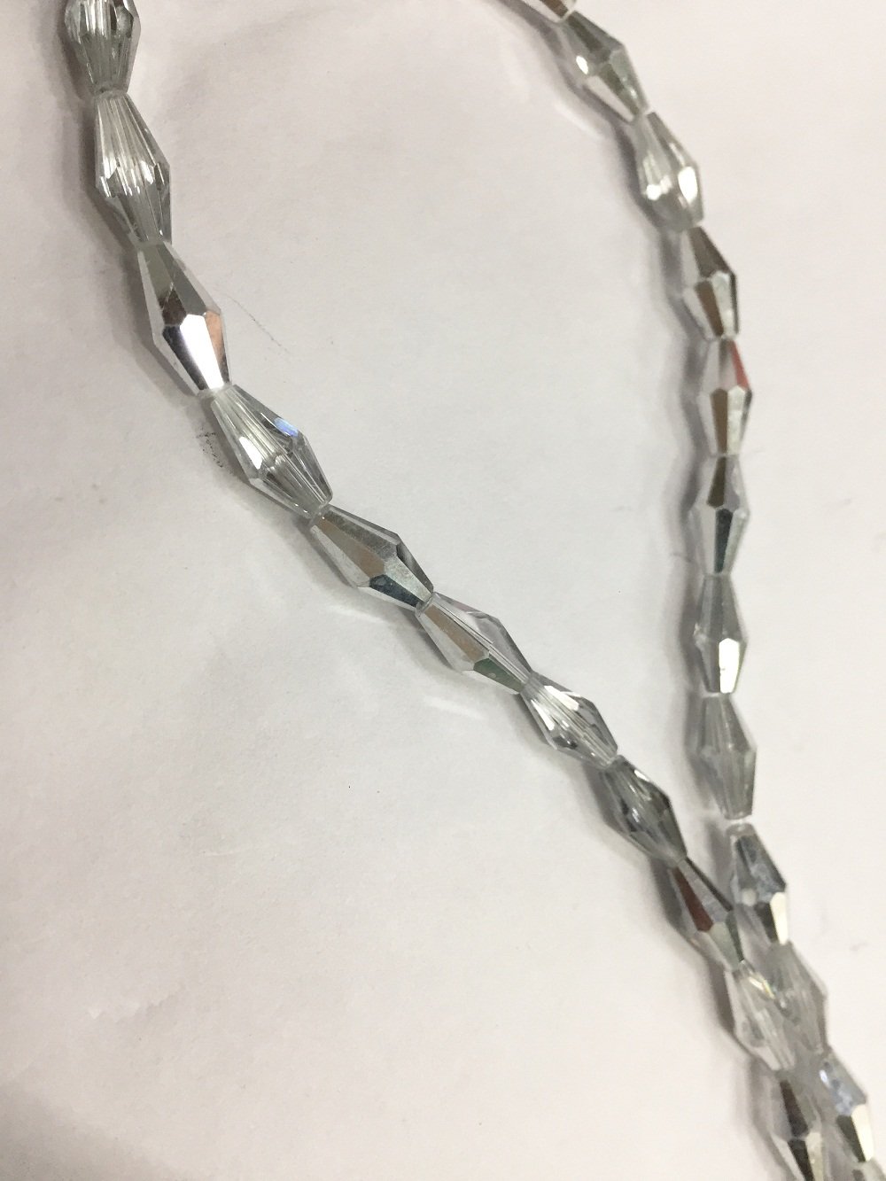 Silver Drum Shaped Crystal Glass Beads (Wholesale)