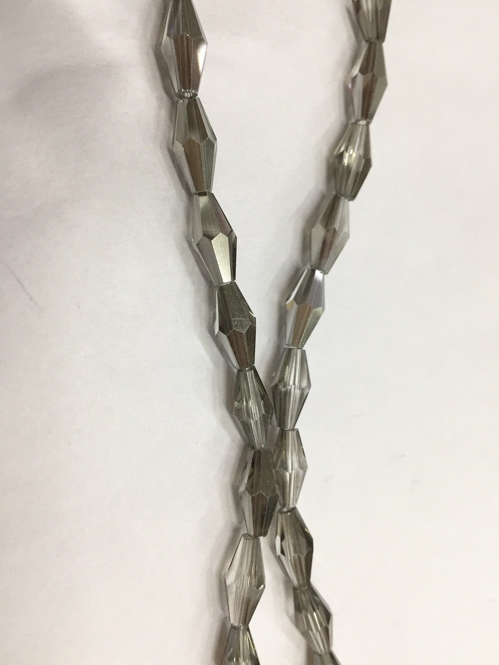 Metallic Silver Drum Shaped Crystal Glass Beads (Wholesale)