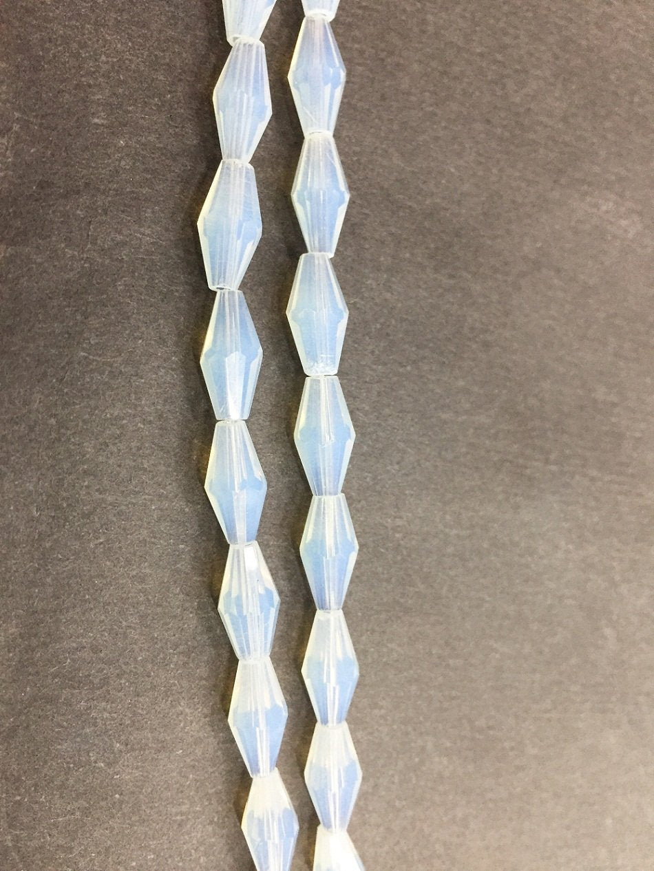 White Opal Drum Shaped Crystal Glass Beads (Wholesale)