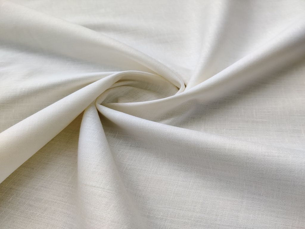 Off White Plain Premium Linen Fabric (Wholesale)