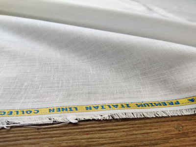 Off White Plain Premium Linen Fabric (Wholesale)