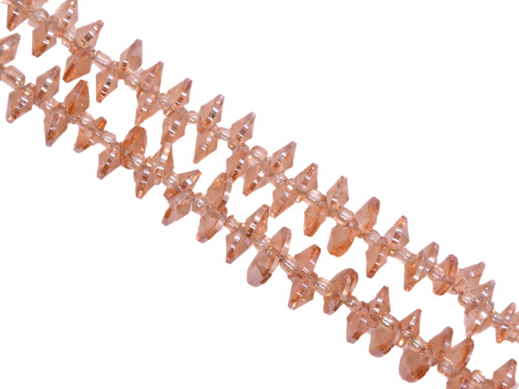 Peach Golden Shadow Flat Faceted Crystal Beads (Wholesale)