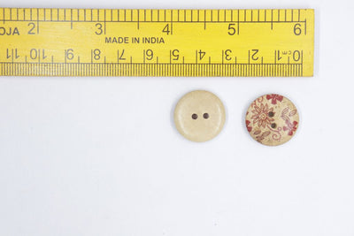 Multicolor Round Shaped 2 Hole Wooden Buttons