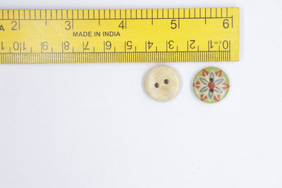 Multicolor Round Shaped 2 Hole Wooden Buttons