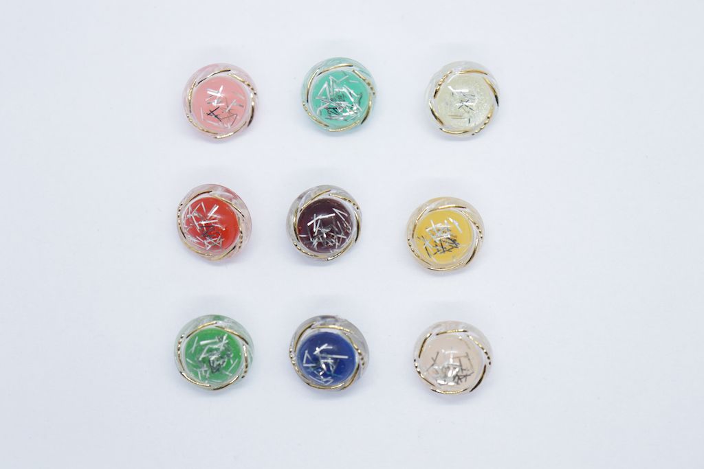 Multicolor Round Shaped Acrylic Designer Button