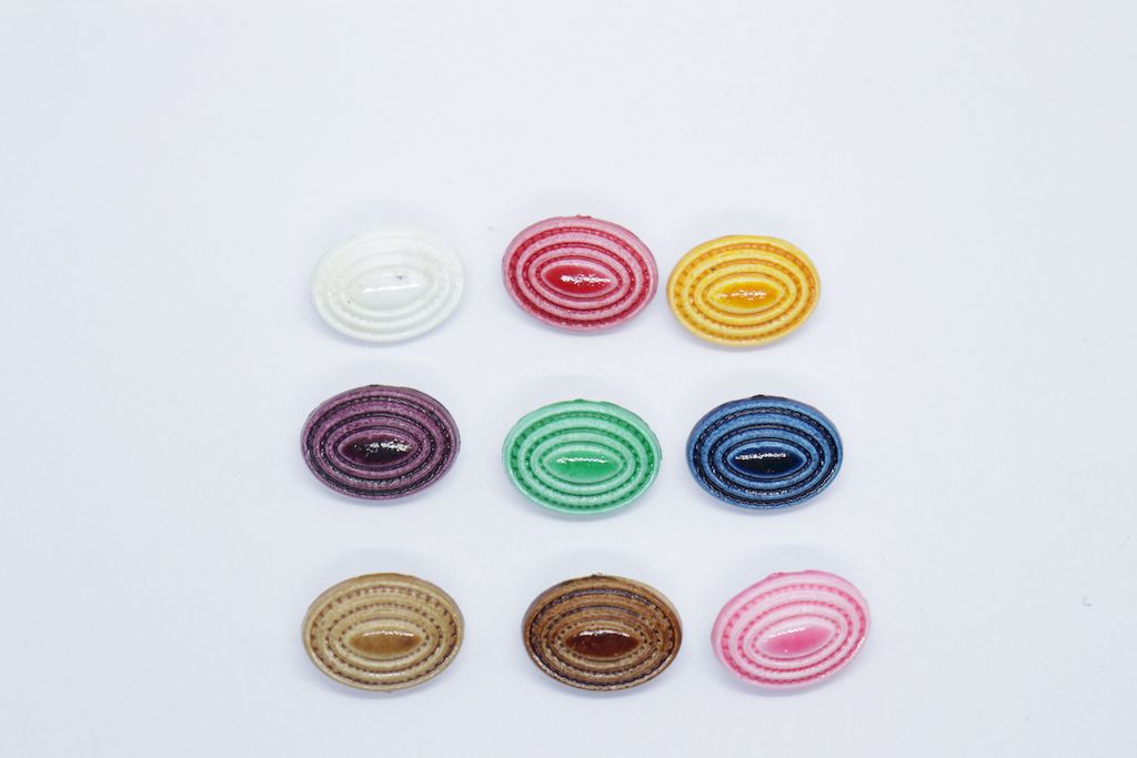 Multicolour Acrylic Oval Shaped Buttons