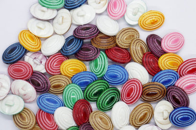 Multicolour Acrylic Oval Shaped Buttons