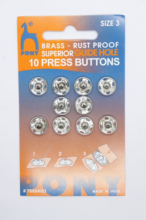 Silver Pony Brass Snap Fastener