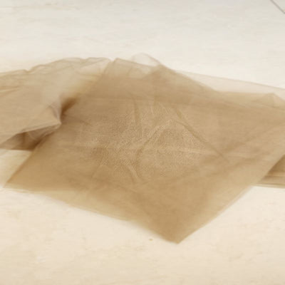 Dull Brown Plain Mono Net Fabric