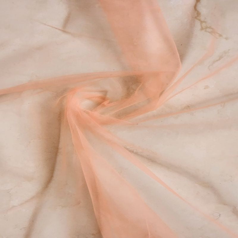 Saffron Orange Plain Mono Net Fabric (Wholesale)