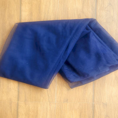 Navy Blue Plain Mono Net Fabric