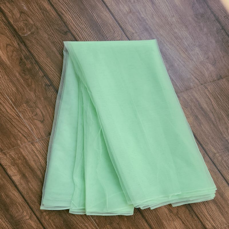 Pista Green Plain Mono Net Fabric