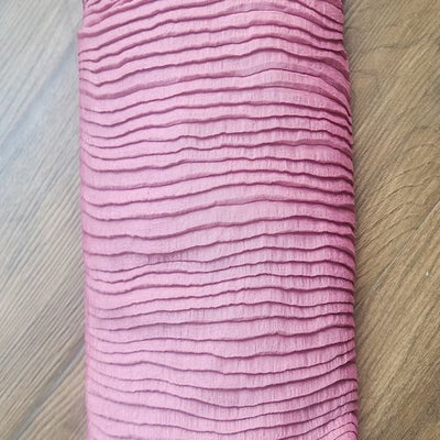 Precut Of 3.5 Meters Of Mauve Stripes Crushed Georgette Fabric