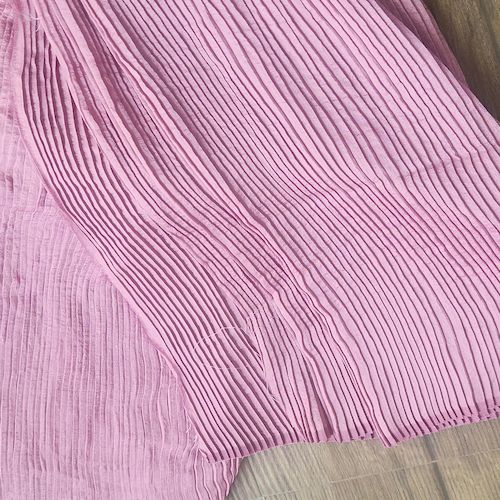 Precut Of 3.5 Meters Of Mauve Stripes Crushed Georgette Fabric