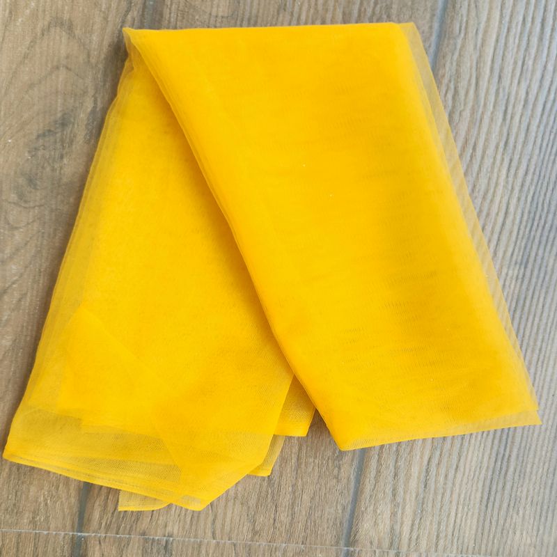 Sunflower Yellow Plain Mono Net Fabric