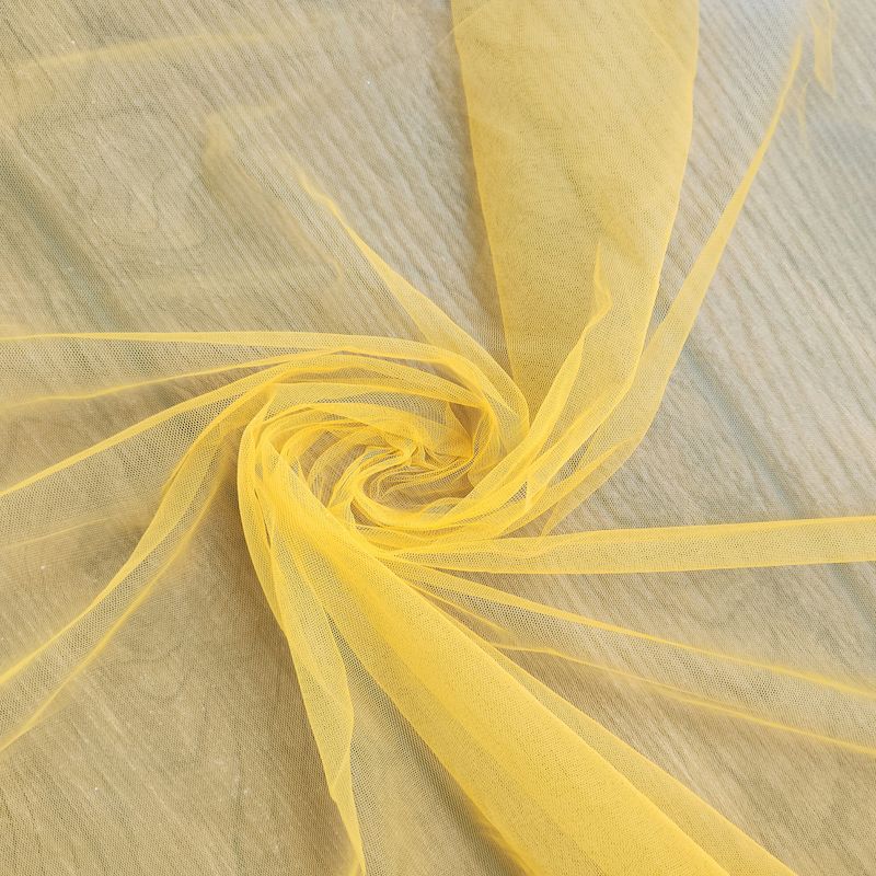 Sunflower Yellow Plain Mono Net Fabric (Wholesale)