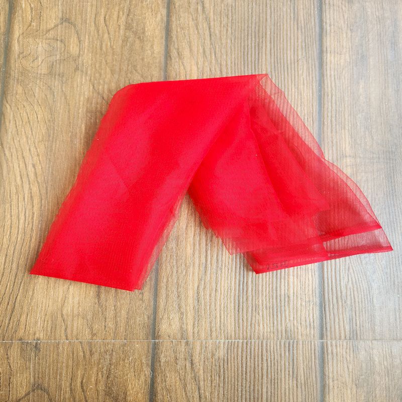 Cherry Red Plain Mono Net Fabric