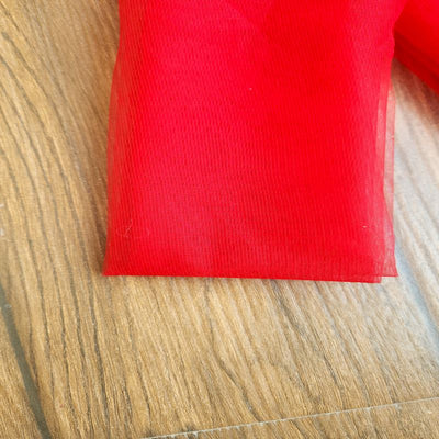 Cherry Red Plain Mono Net Fabric