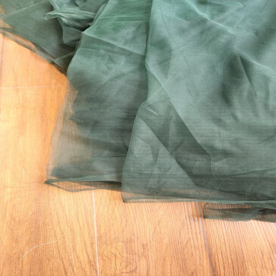 Bottle Green Plain Mono Net Fabric (Wholesale)