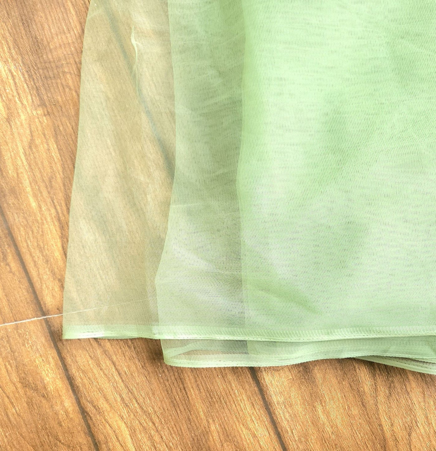 Sage Green Plain Mono Net Fabric