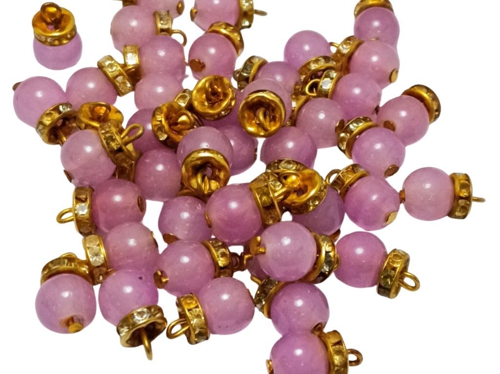 Pink Spherical Loreal Glass Beads