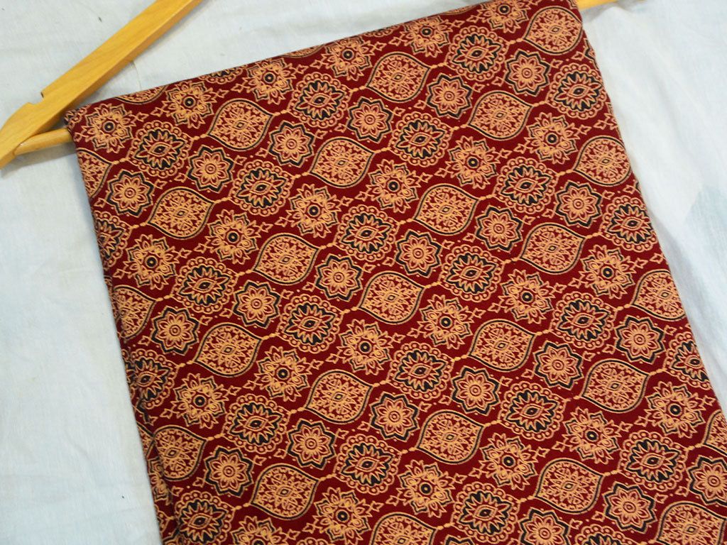 Red Traditional Pure Cotton Fabric