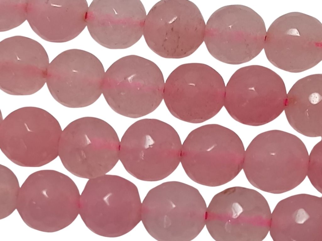Baby Pink 8 mm Rondelle Jade Quartz Stones