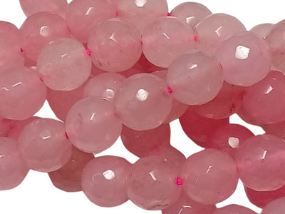Baby Pink 8 mm Rondelle Jade Quartz Stones