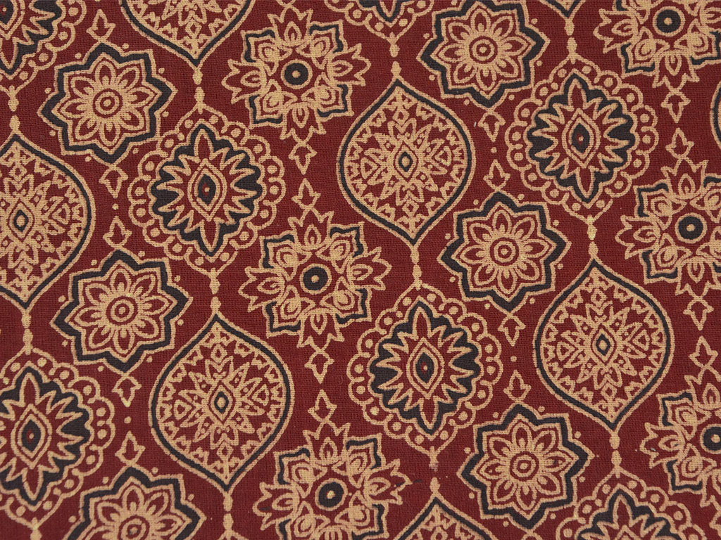 Red Traditional Pure Cotton Fabric