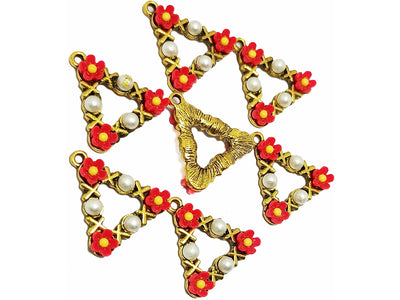 Multicolor Triangular Plastic & Metal Charms