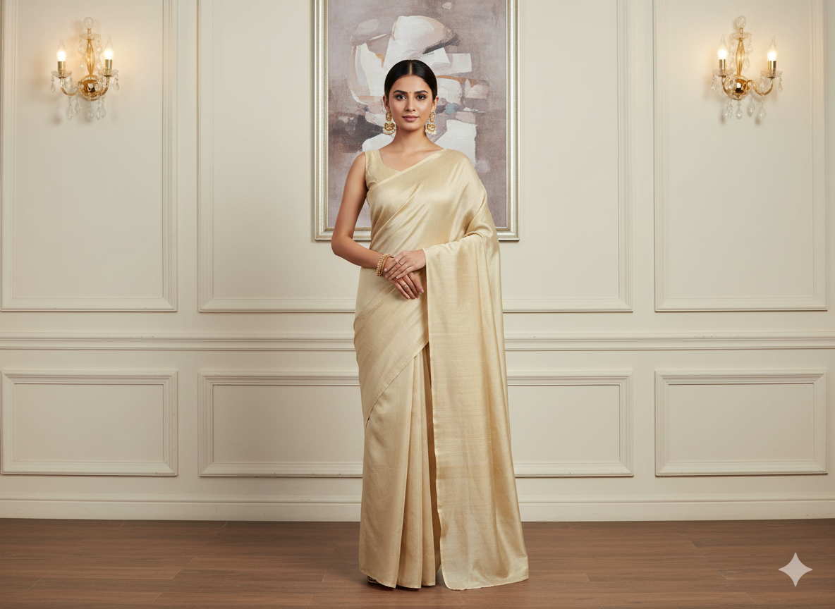 Off White Plain Bangalore Raw Silk Fabric  (Wholesale)